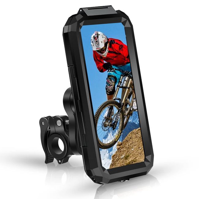 REETEE Handyhalterung Fahrrad Wasserdicht Universal Motorrad Handyhalterung (Schnelle Demontage) Scooter Smartphone Handyhalter 360° Drehbarer Lenker Handy Halterung für 5,5-6,8 Zoll Smartphone(L