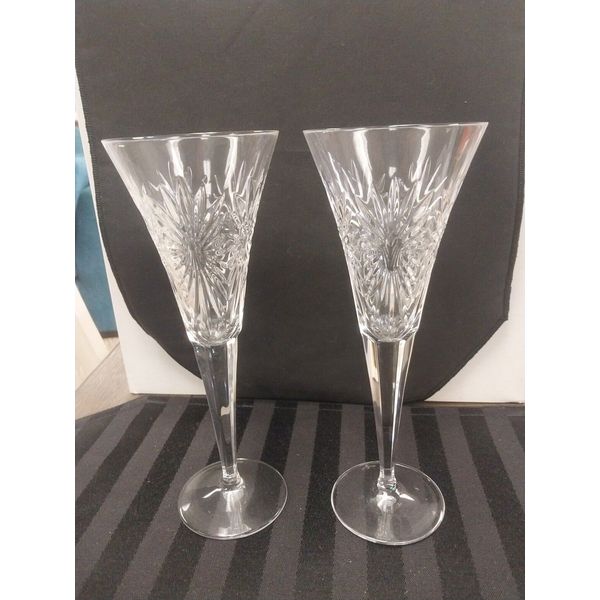 Waterford Crystal Millennium Series Champagne Flute Set of 2 " Health "