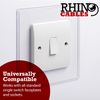 rhinocables, Single Socket Cover, Light Switch Cover for Wall Light - Plastic Plate, Light Switch Frame or Single Plug Socket Cover, Clear Back Panel - Great Home Improvement Accessories