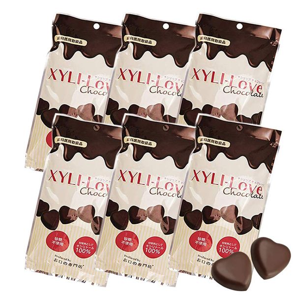 Xylitol 100% Xylitol, Chocolate, 2.5 oz (72 g) x 6 Bags, XYLI-LOVE Dental Clinic Prevention, Oral Specialty Store Original Product