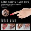 500Pcs Finger Coffin Nail Individual Size Index Finger Ballerina Artificial Fake Nails Extension Full Cover Gel Nail Salons (6#)