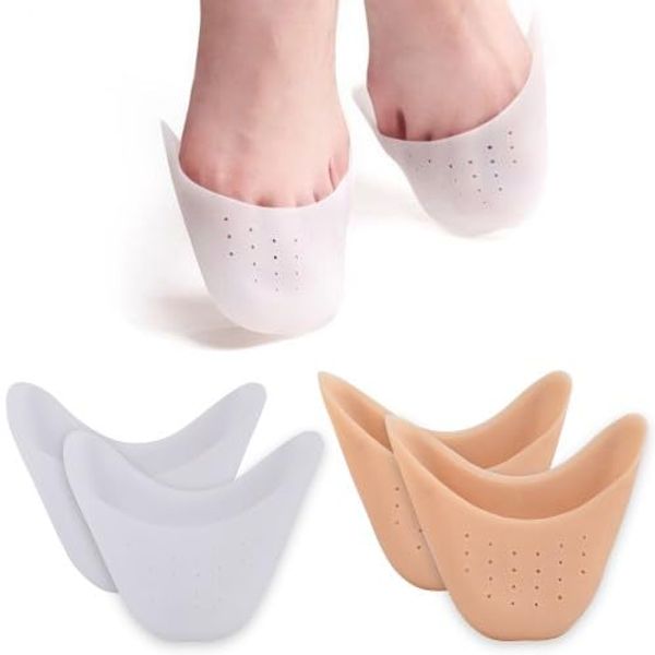 2 Pair Silicone Gel Toe Soft Ballet Pointe Dance Shoes Pads Foot Protector Insoles for for Ball of Foot, Metatarsal, Ballet Pointe Cap