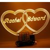 Double Heart Light Up Table Lamp LED With Remote and Free Personalized Memory