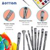 23 PCS Set Paintbrush, Professional Assorted Shape Soft Hair Bristle Art Brushes, All Purpose Artist Paint Brushes for Premium Adult Detail, Gouache, Acrylic, Oil Painting or Beginner