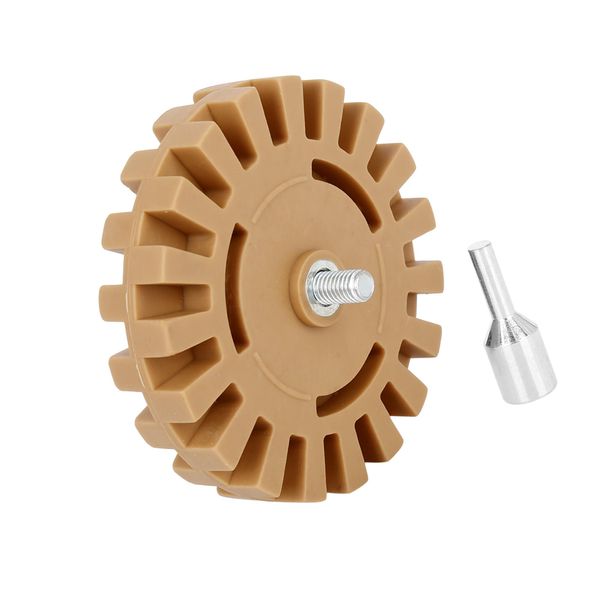Partuto 1 Pc 4" Universal Car Eraser Wheel Thickness 20mm - Rubber Brown