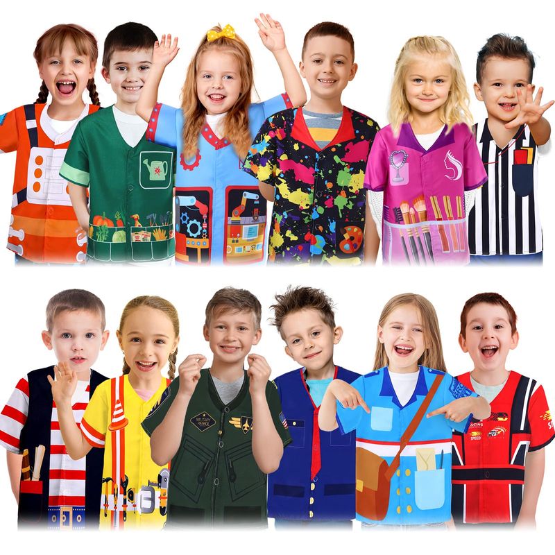 Jiuguva 12 Pcs Kids Community Helper Dress up Clothes Pretend Play ...