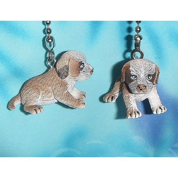 Set of Two ~ Baby Setter Puppy Dog Pet ~ Ceiling Fan Pull Chains