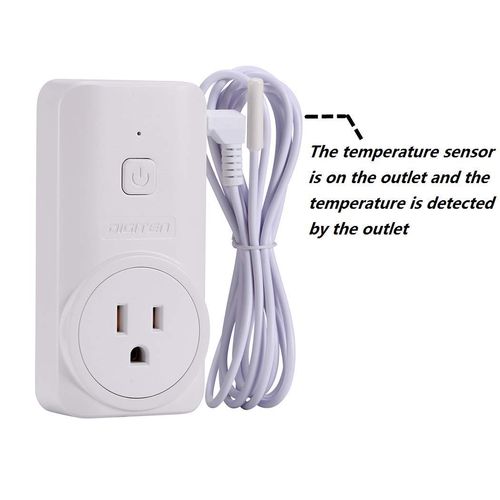 SENSTREE Wireless Thermostat Outlet, Temperature Control Outlet Heating and Cooling Remote Control and Plug-in Receiver, Over 300 Feet Range, 6 Feet NTC Temperature Probe (Outlet Detect Temperature)