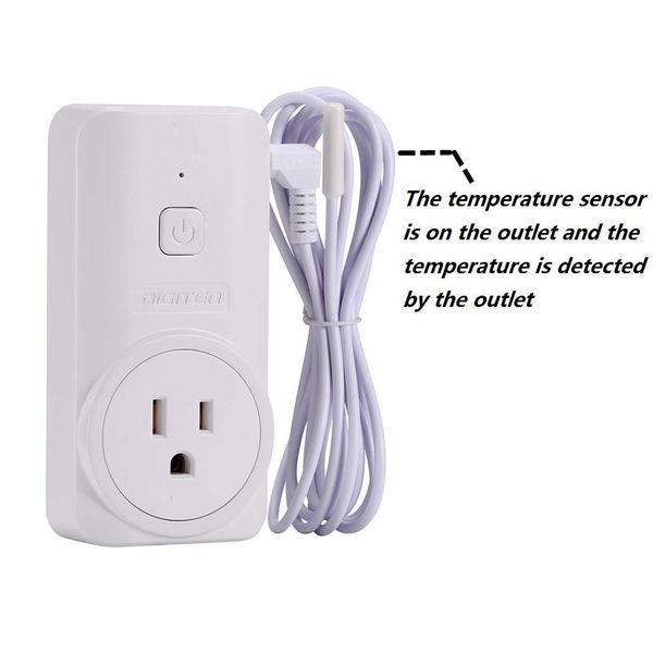 SENSTREE Wireless Thermostat Outlet, Temperature Control Outlet Heating and Cooling Remote Control and Plug-in Receiver, Over 300 Feet Range, 6 Feet NTC Temperature Probe (Outlet Detect Temperature)