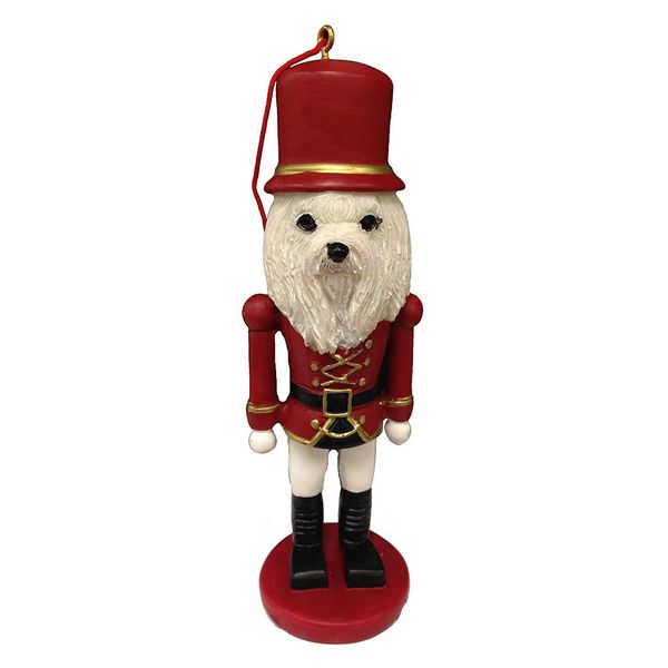 E&S Pets 35358-24 Maltese Nutcracker Soldier Dogs Ornament