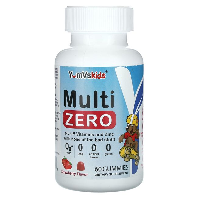 Kids, Multi Zero Gummies, Strawberry, 60 Gummies