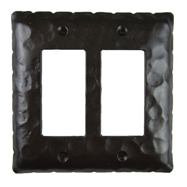 Rustic Rancho Wrought Iron Double Decora Switch Plate Cover EPH45 (Bronze)