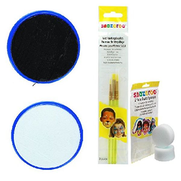 Snazaroo White & Black Face Paint Ghost Skeleton Halloween Set