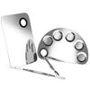Makeup Mixing Palette Stainless Steel Cosmetic Palette Professional Nail-art Palette with Spatula Tool for Mixing Foundation Eye Shadow Nail Art Pigment Blending 2 Pieces (Silver)