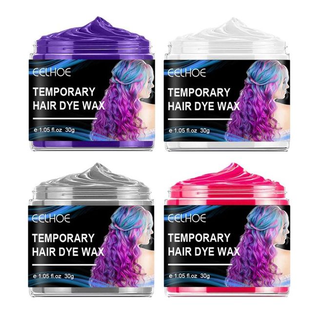 GHSHOP 4x Hair Color Wax Hairstyles for Halloween Cosplay Instant Washable Children Kids Girls