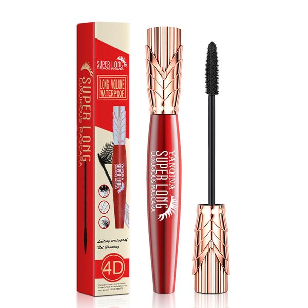 Mascara, 4D Silk Fiber Lash Mascara, wasserdicht und Sweat Proof Mascara, Stereo Lengthening Curling Mascara, Super Long Mascara, Quick-Drying, No Clumping, Long-Lasting, Instant Volumizing Mascara