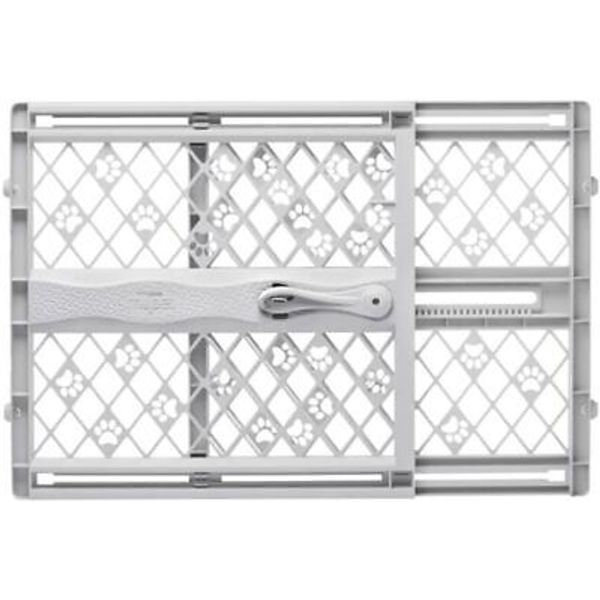 MYPET North States Paws Portable Pet Gate: 26-40" Wide. Pressure Light Gray