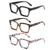 Fsread 3 Packs Oversized Reading Glasses For Women Blue Light Blocking Computer Readers Retro Spring Hinge +1.75