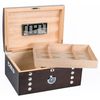 Prestige Import Group - Montgomery Arch Top Lacquer Studded Cigar Chest Humidor with Tray & Polished Hardware - Capacity: 150 - Color: Dark Elm Wood