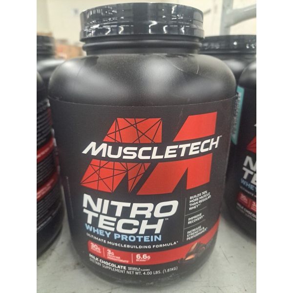 MuscleTech Nitro-Tech 4lb Whey Protein - Powder Milk Chocolate EXP 01/27