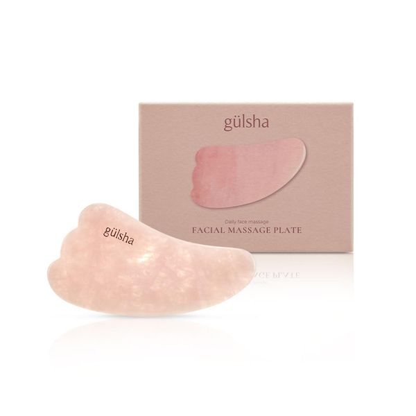 Gulsha Facial Massage Plate - Rose Quartz Facial Massage Stone - Skin’s Elasticity, Circulation, Relaxing Facial Tension and Fatigue