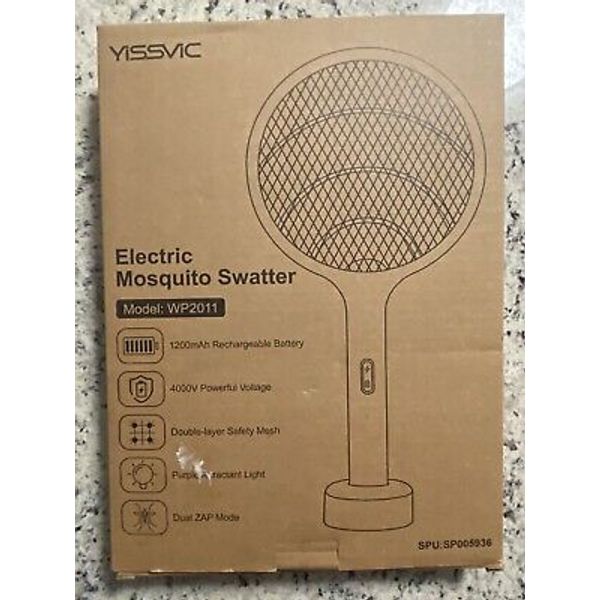 Rechargeable Fly Swatter 4000V Bug Mosquito Racket Dual Modes WP2011