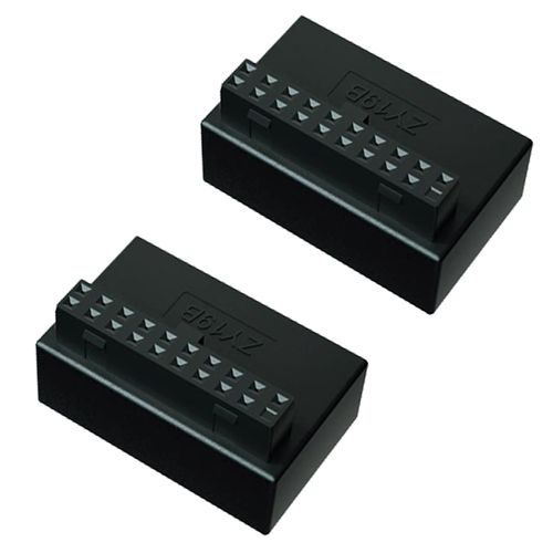 Danfetsoy L Turn Right Angle USB 3.0 19/20 Pin Adapter Male to Female for Desktop Motherboard Internal Connector (Down Angled ZY19B)-2pcs