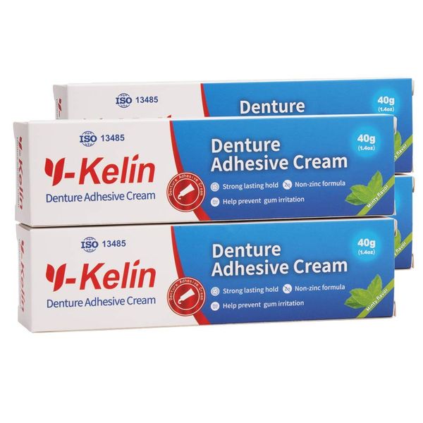 Y-Kelin Denture Adhesive Cream 40gr /1.4oz, 4 pack