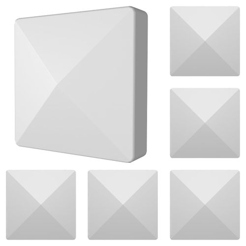 3.5x3.5 Vinyl Fence Post Caps (6-Pack), White PVC Decorative Pyramid for Actual 3.5"x3.5" Vinyl Posts – Not for Wood Post