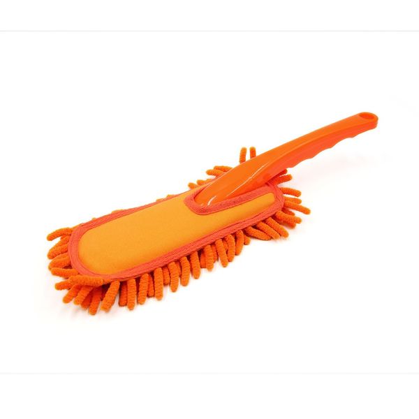 Plastic Handle Chenille Microfiber Car Vehicle Cleaning Wash Duster Brush Orange