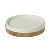Showerdrape Bondi Modern Design 3 Piece Ceramic & Bamboo Bathroom Accessory Set (3 Piece Set)