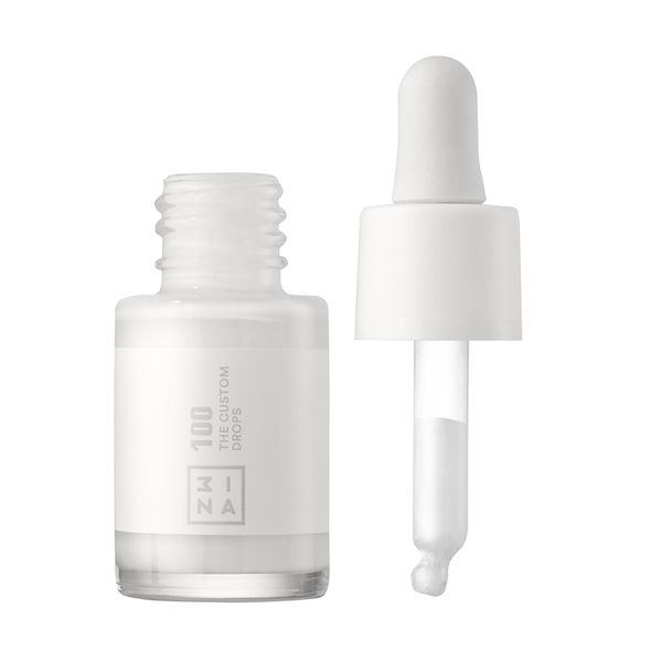 3INA MAKEUP - Vegan - The Custom Drops 100 - White - Foundation Drops Mixer to match Make-up Skin Tone - Long-lasting Formula - Mattifying Effect - Oil-free - Matte finish - Cruelty Free