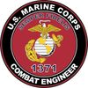 U.S.M.C. MOS 1371 Combat Engineer Decal 5.5" 2 Pack - Red
