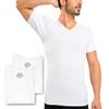 Ejis Sweat Defense Undershirt | V Neck (3-Pack) | Underarm Sweat Proof Micro Modal (Small, White)