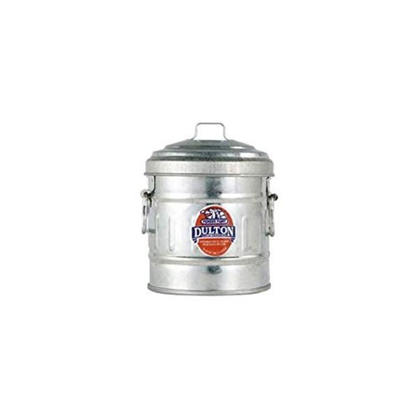 Dulton 100-244GV Micro Garbage Can, Galvanized, Adult Children, Mind Tickle, Small Size Garbage Can, with Tabletop Lid, Tin Can, Height 4.3 inches (110 mm), Diameter 3.5 inches (90 mm)