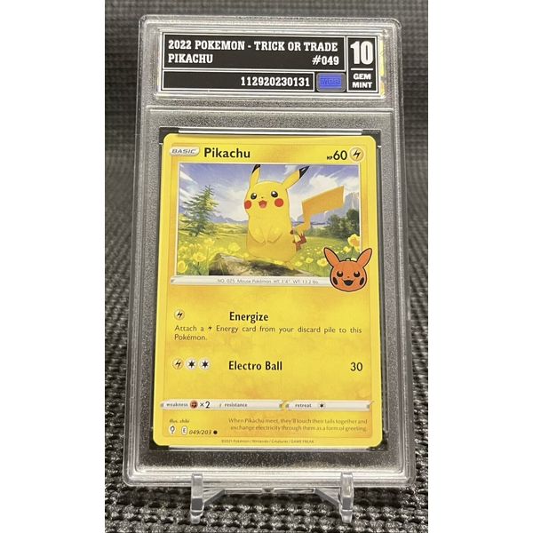 2022 Pokemon Trick Or Trade Pikachu #49 Graded GEM MINT 10