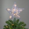 Kurt S. Adler 10" Lighted Silver Glittered Star Christmas Tree Topper - Clear Lights