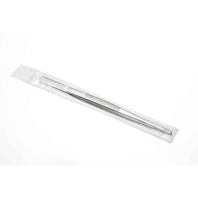 SE 12-Inch Stainless Steel Tweezers - Durable Knurled Handle