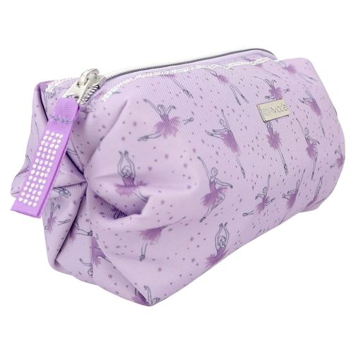 Depesche 12256 TOPModel Ballet Cosmetic Bag in Purple with Rhinestones, Beauty Case with Inner Pocket, Multicoloured, multicoloured