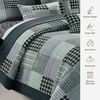 3 PCS Patchwork Bedspread Quilted Bed Throw Single Double King Size Bedding Set (Check Decor, Super King Size Bedspread Set)