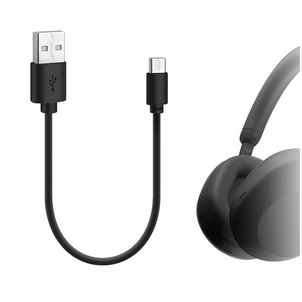 Geekria Ladekabel für Kopfhörer Sony WH-1000XM5 WH-1000XM4 WH-1000XM3 WH-XB900N WH-CH710N WH-H910N WH-H800 WH-XB700 WH-CH510 USB-C Charging Cable, Momentum 3, B&W PX PX5 PX7 (30CM)