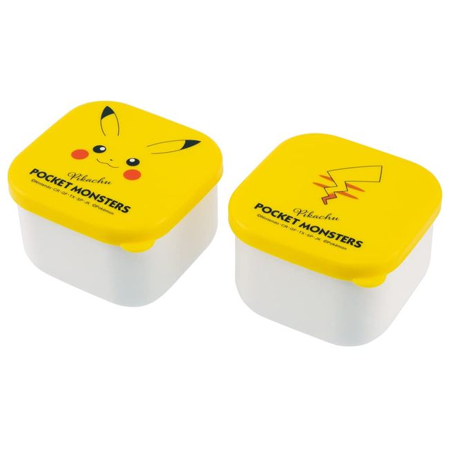 Skater MO2W Mini Seal Container, Storage Container, Side Dish, 6.3 fl oz (160 ml), Set of 2, Pokemon Pikachu Face