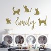 Cats & Kittens - Pets Personalised Name Wall Art Sticker [Medium] [Light Grey]