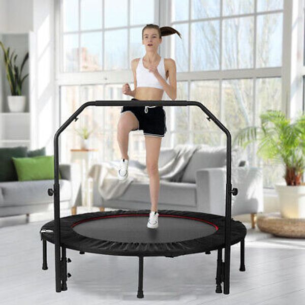 48" Foldable Mini Trampoline Max Load 300lbs, Fitness Rebounder