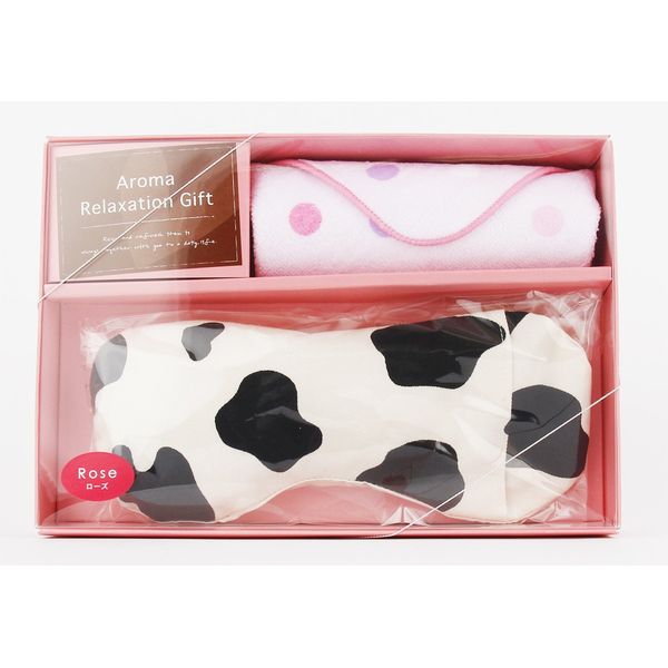 Eye Pillow Gift Set (D.Holstein Pattern (Rose Scent)) Hot & Ice Aroma Eye Mask, Microwave Oven, Repeated Present, Sleep Restore, Relieves Eye Fatigue, Relieves Eye Fatigue, Healing Fatigue, Pleasant Sleep Goods, Thermal, Steam Travel, Business Trips, Cute