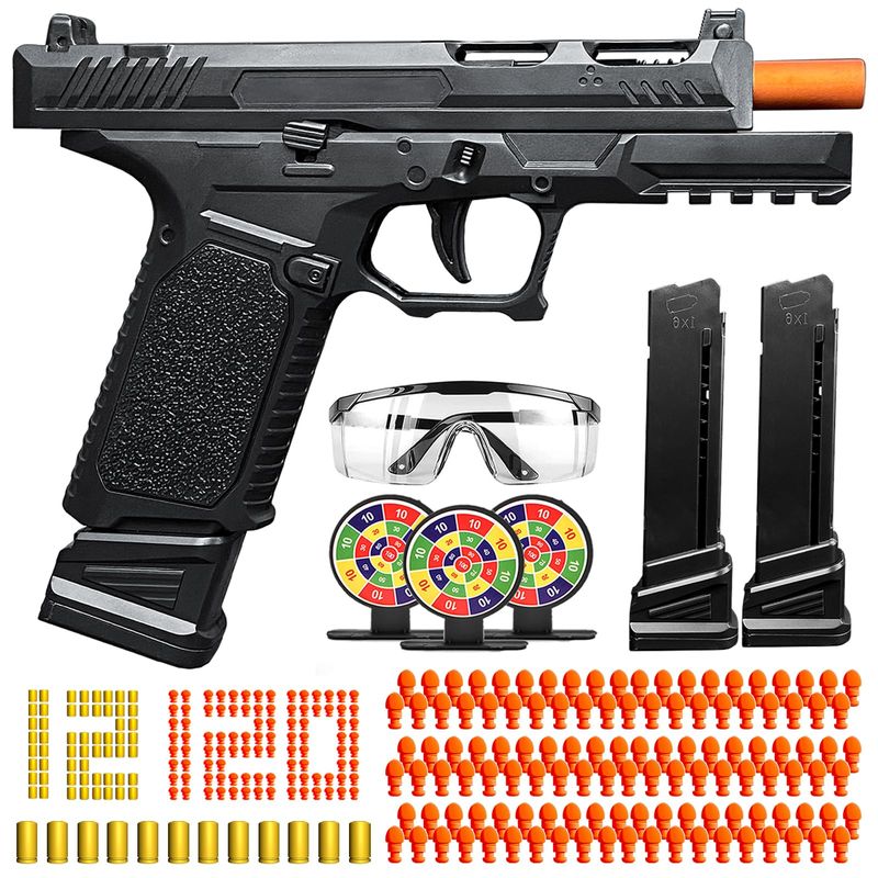 Automatic Shell Ejecting Toy Gun Pistol, Soft Bullet Toy Gun for Boys ...
