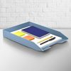 Acrimet Stackable Letter Tray Front Load, Letter Size, Plastic, Solid Blue Color, 1 Unit