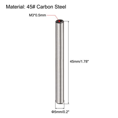 uxcell M3 Inner Screw Knock Pins, 0.2 x 1.8 inches (5 x 45 mm), Beveled Flat Carbon Steel, Cylindrical Pins, Bed Bookshelf, Hardware, Industrial Pins, Pack of 10