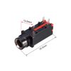 sourcing map PCB Mount 6.35mm 3 Pin Socket Headphone Stereo Jack Audio Video Connector Black Red 4Pcs