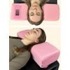 XOLLOZ Pillow for Eyelash Extensions - Curved Memory Foam Lash Bed Pillow with Neck and Back Support, Perfect Pillow for Eyelash Extensions, Two Pockets for Tools On The Sides of Pillow - Pink